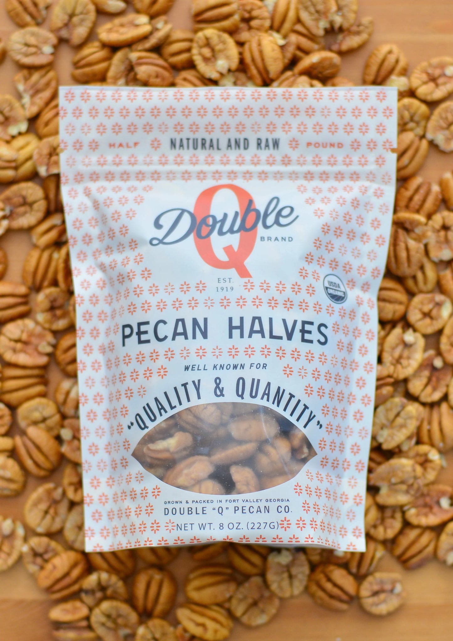 Bulk Organic Elliot Pecan Halves 10Lb